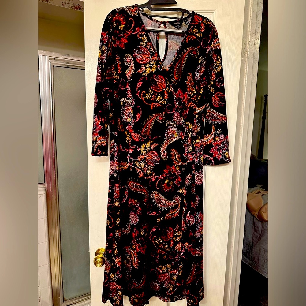 Black paisley fall dress